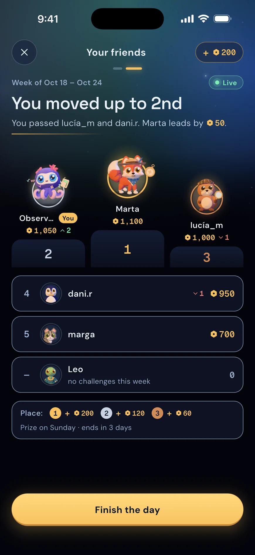 Climb the weekly table with friends